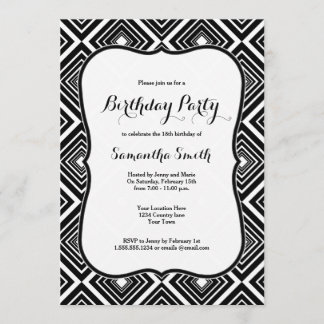 Diamant-geometrische Muster-Geburtstags-Einladung Einladung