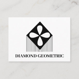 Diamant geometrisches Muster Schwarz und Weiß Visitenkarte