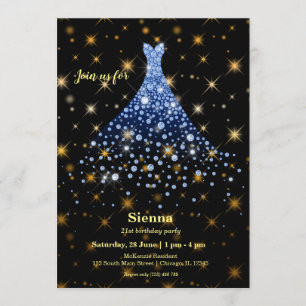 Diamant glänzendes Kleid Einladung