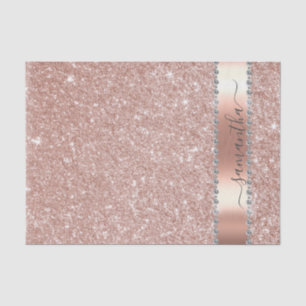 Diamant Glitter Calligraphy Name Roségold Seidenpapier