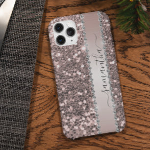 Diamant Glitzer Look Rosa Kalligrafie Case-Mate iPhone Hülle