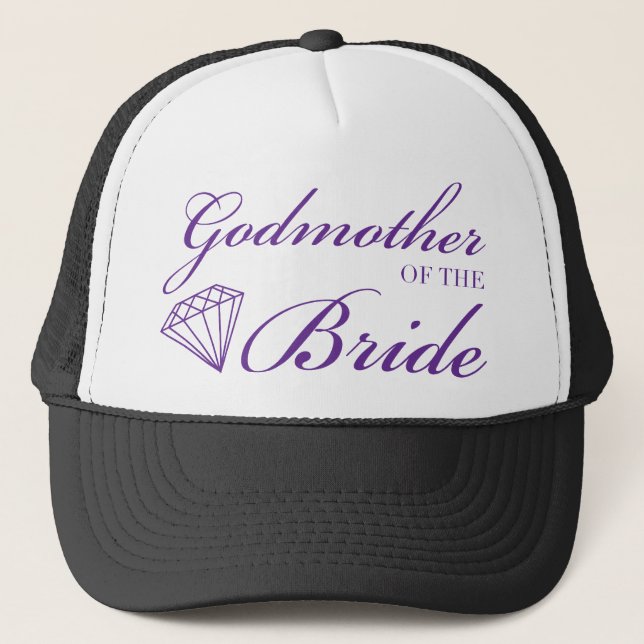 Diamant Godmutter von Bride Lila Truckerkappe (Vorderseite)