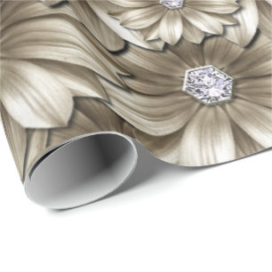 Diamant Gold Blumen Verpackungspapier Edelstein Geschenkpapier