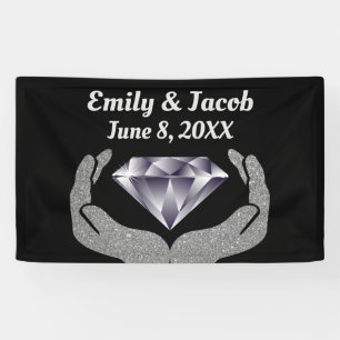 Diamant Hands Hochzeitsbanner Banner