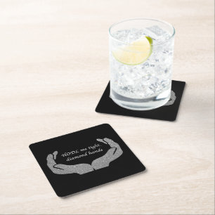 Diamant-Hands-Square-Papier-Untersetzer Rechteckiger Pappuntersetzer
