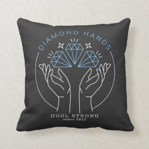 Diamant Handstock & Crypto Trader Funny Kissen