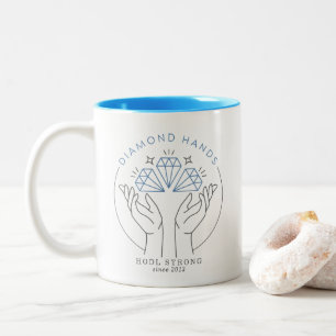 Diamant Handstock & Crypto Trader Funny Zweifarbige Tasse