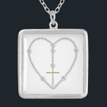 "Diamant-" Herz-Förmige Rosenbeet-Halskette Versilberte Kette<br><div class="desc">" Diamant-" Herz-Förmige Rosenbeet-Halskette.  Es gibt keine wirklichen Diamanten auf dieser Halskette.  Fühlen Sie sich frei,  die Farbe des Hintergrundes über Zazzles große Kundenbezogenheitswerkzeuge zu ändern.</div>