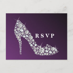 Diamant High Heels Glitzer eleganter UAWG Einladungspostkarte