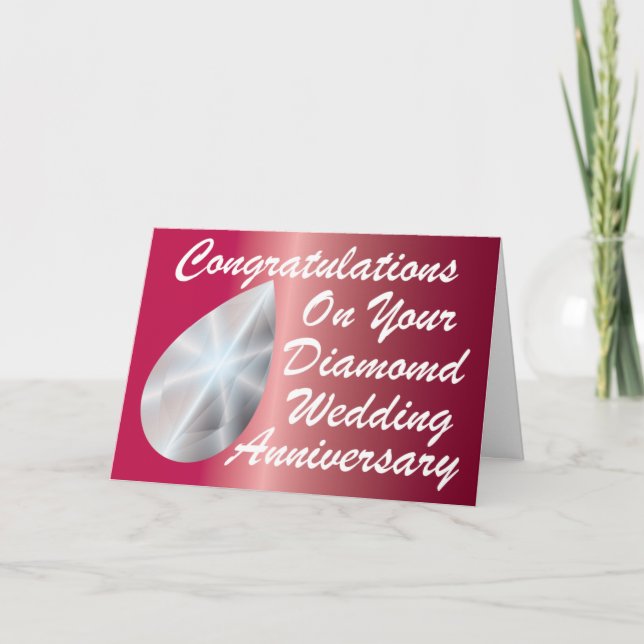 Diamant-Hochzeit Karte (Vorderseite)