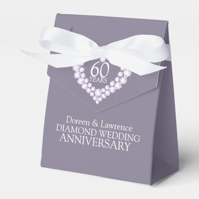Diamant Hochzeitsherz 60 Jahre Dankeschön für Box Geschenkschachtel (Vorderseite)