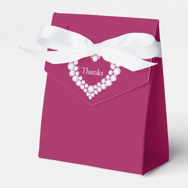 Diamant Hochzeitsherz danke Ihnen roten Gefälligke Geschenkschachtel (Vorderseite)