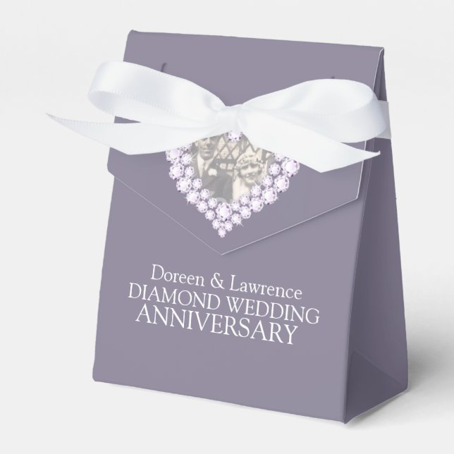 Diamant Hochzeitsherz Foto danke Ihnen für die Sch Geschenkschachtel (Vorderseite)