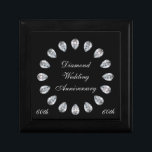 Diamant-Hochzeitstag Geschenkbox<br><div class="desc">Kleine Diamant-Hochzeits-Jahrestags-Geschenkboxen. Thema - dekorativer Ehefrauehemann des 60. stilvollen eleganten Schmuckschmucks</div>