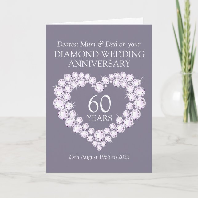 Diamant Hochzeitstag Mama und Papa Karte (Vorderseite)