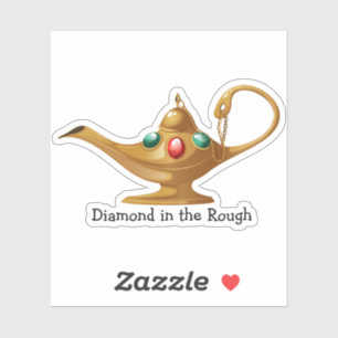 Diamant im rauen Juwelen Gold Arabische Lampe Aufkleber