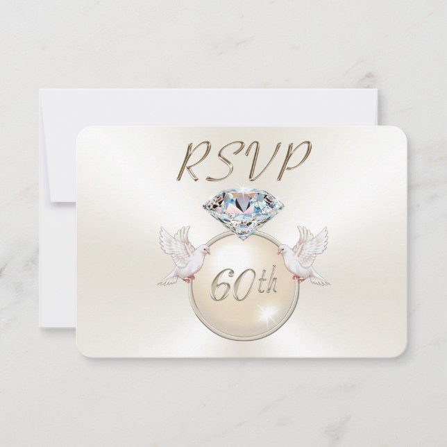 Diamant individuell anpassbare RSVP-Karten mit Wah RSVP Karte (Vorderseite)