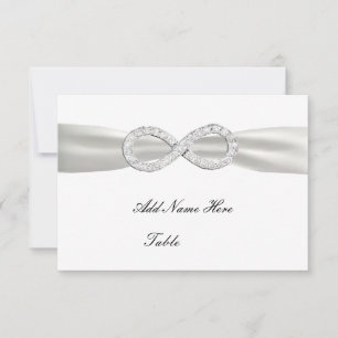 Diamant Infinity Weiße Hochzeitstisch-Platzkarte Einladung