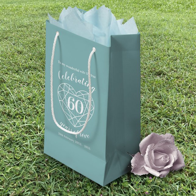 Diamant Jubiläum 60 Jahre Ehefrau Geschenktasche Kleine Geschenktüte (Von Creator hochgeladen)