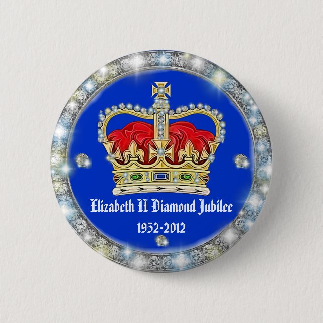 Diamant-Jubiläum-Kronen-Abzeichen Button (Vorderseite)