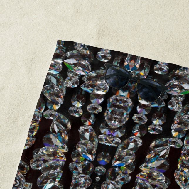 Diamant Juwel Muster elegant silber und schwarz Strandtuch (Beispiel)