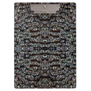 Diamant Juwel Muster elegante silberne schwarz Klemmbrett