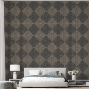 Diamant-Karo-Riss-Textur Taupe und Braun Tapete