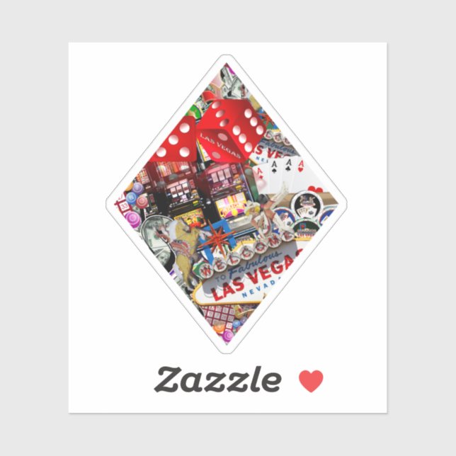 Diamant Kartenform - Gamblers Deluxe Aufkleber (Blatt)