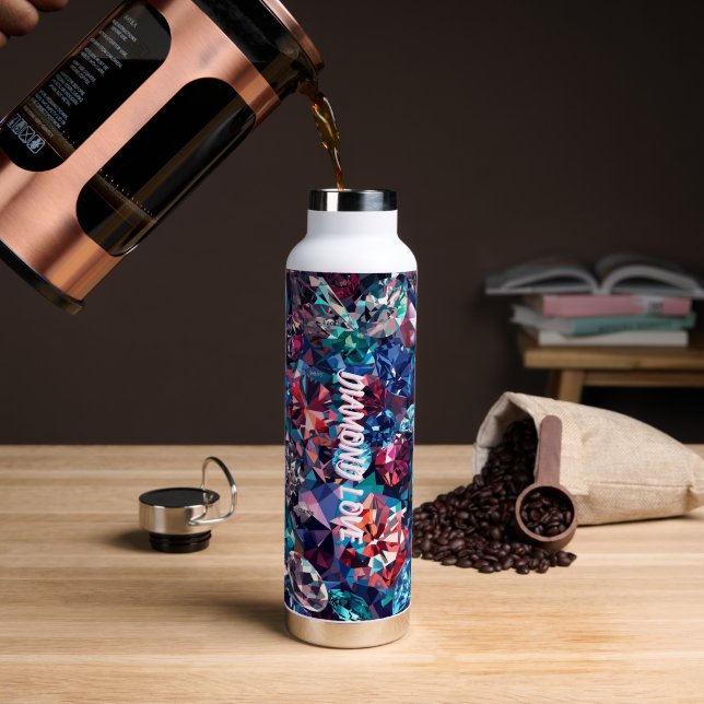 Diamant-Liebe Trinkflasche (Kaffee (gedreht))