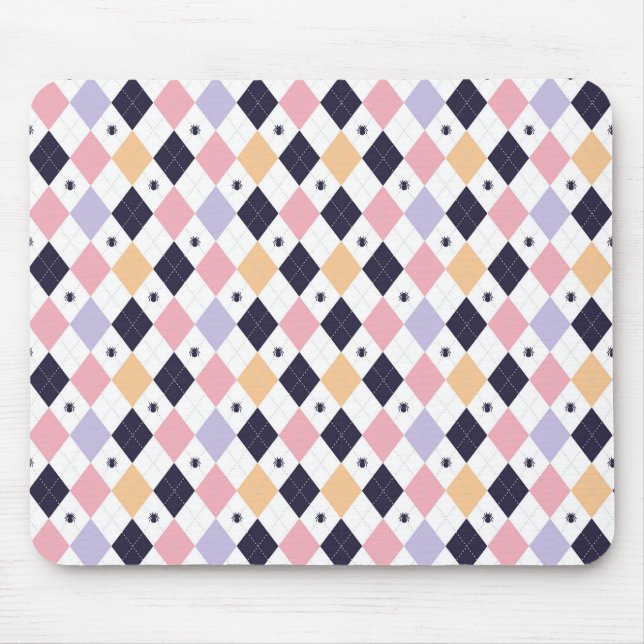 Diamant Lila rosa mit Spinnen Mousepad (Vorne)