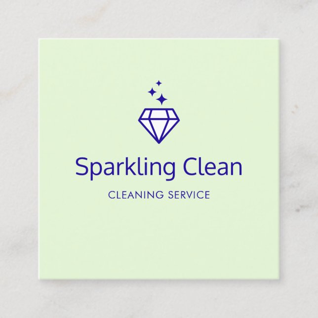 Diamant-Logo-Housekeeping-Service Quadratische Visitenkarte (Vorderseite)