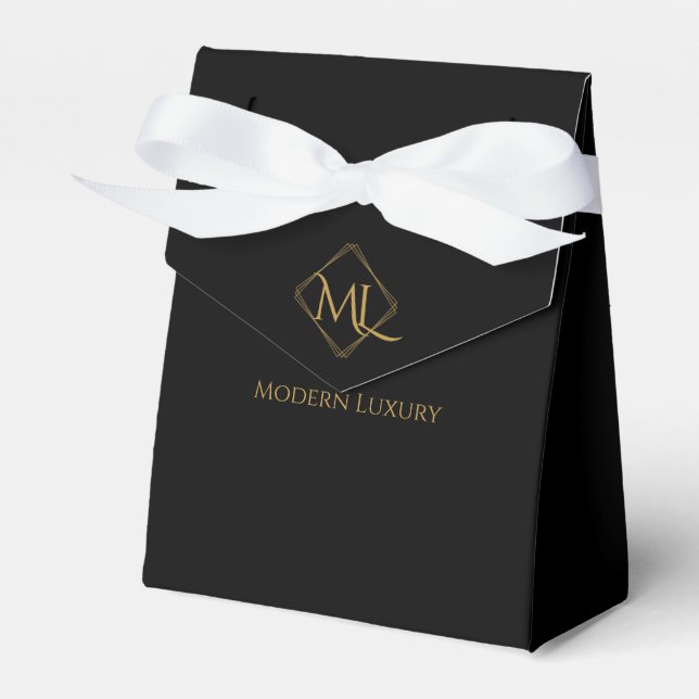 Diamant-Logo | Schwarz & Gold Geschenkschachtel (Vorderseite)