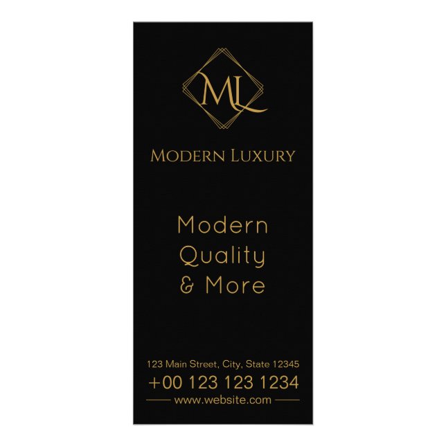 Diamant-Logo | Schwarz & Gold Werbekarte (Vorne)