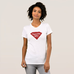 Diamant-Mädchen Rot-Weiß Retro-Grafik-Typ T-Shirt