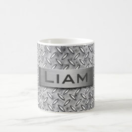 Diamant-Metallplatte mit Monogramm-Stahlnamensplat Kaffeetasse