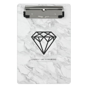 Diamant mit Marmor Mini Klemmbrett