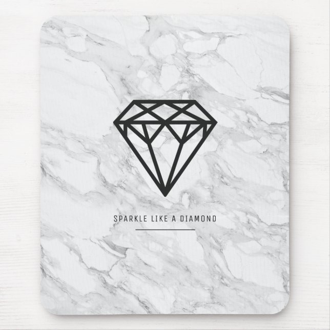 Diamant mit Marmor Mousepad (Vorne)
