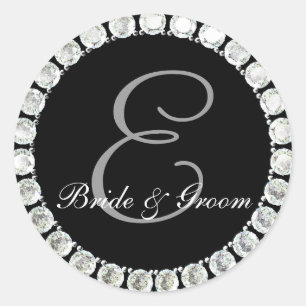 Diamant-Monogramm E anpassbares Siegel Runder Aufkleber