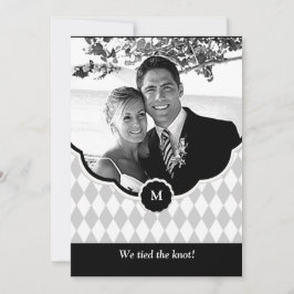 Diamant-Monogramm-Foto-Hochzeits-Mitteilung Einladung