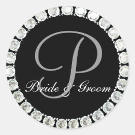 Diamant-Monogramm P-anpassbares Siegel Runder Aufkleber