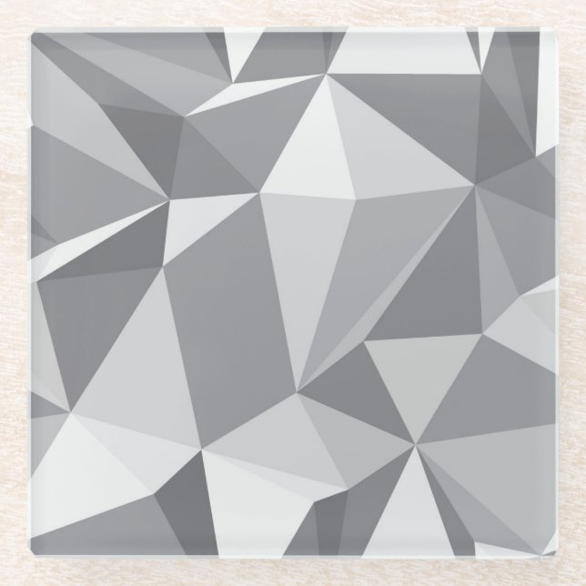 Diamant-Muster - abstraktes Polygon Glasuntersetzer (Vorderseite)