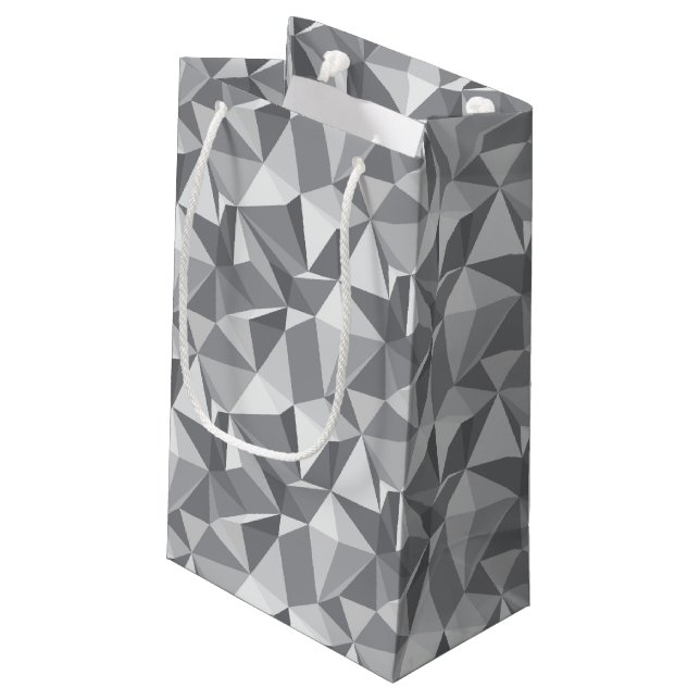 Diamant-Muster - abstraktes Polygon Kleine Geschenktüte (Rückseite Schrägansicht)