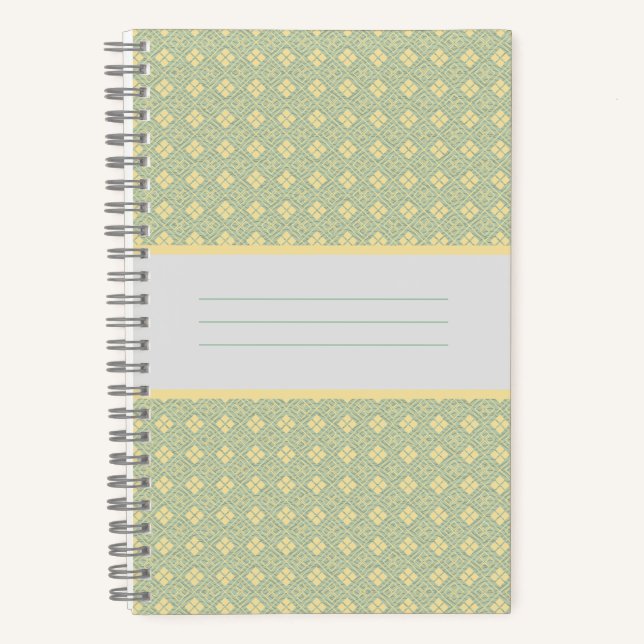 Diamant-Muster Aquamarin Notizbuch (Vorderseite)