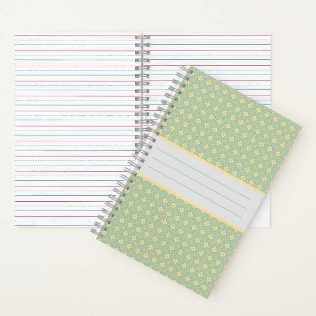 Diamant-Muster Aquamarin Notizbuch (Innen)
