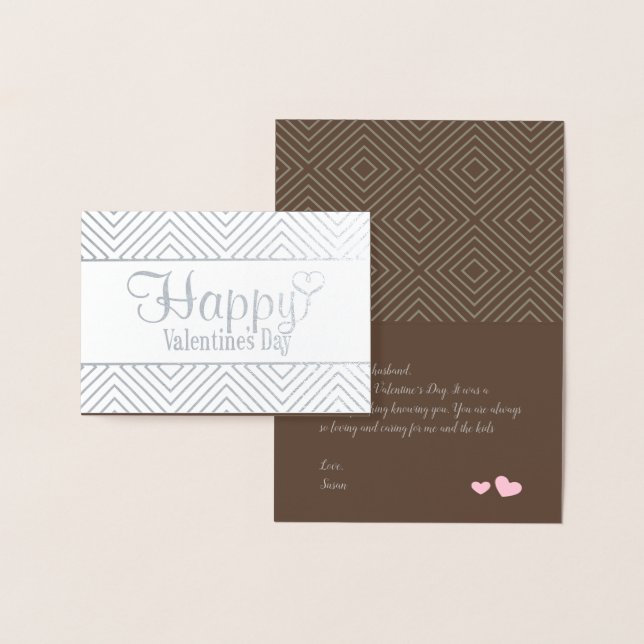 Diamant-Muster Foil Valentine's Card Folienkarte (Anzeige)