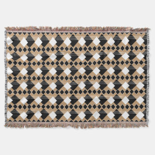 Diamant-Muster   TAN und Schwarzes Decke