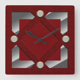 Diamant-Muster-Wanduhr Quadratische Wanduhr