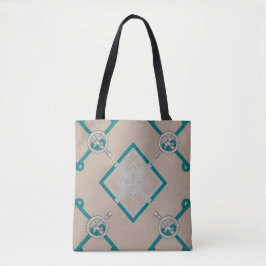 Diamant Nautical Knot Aquamarin, Beige, Weiß Tasche