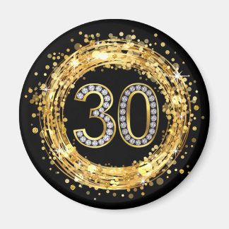 Diamant Nummer 30 Glitzer Bling Confetti | Gold Magnet