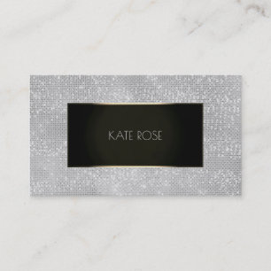 Diamant-Paillette-Schwarz-Silber-GoldEvent-Planer Visitenkarte